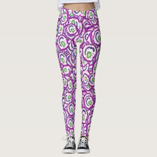 Seltsame Bakterien zeichnend Motiv-Zufallsmuster Leggings