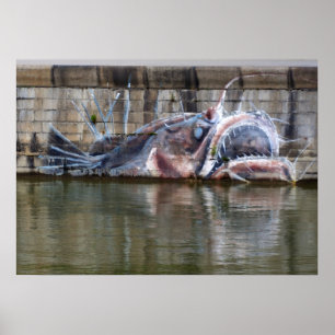 Seltsame Fantasie Anglerfish Graffiti Poster