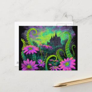 Seltsame Gartenanlage Schwarzes Licht Art Postkarte