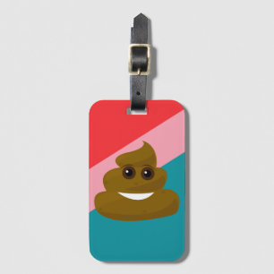 Seltsame Gekackt Emoji auf Streifen Gepäckmarke Gepäckanhänger