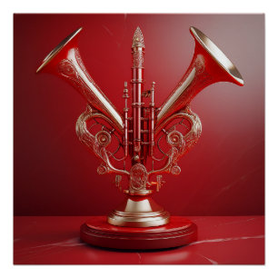 Seltsame Horn Instrument-Ruhigstellung auf dem Soc Poster