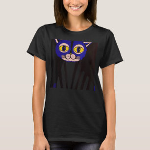 Seltsame Katzenkunst Meow Kitty-Porträt T-Shirt