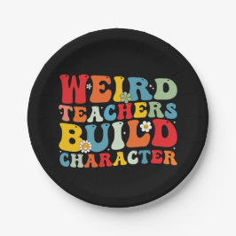 Seltsame Lehrer bauen Charakter Groovy Lehrer Pappteller