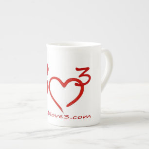 Seltsame Liebe-Dreieck-Knochen-ChinaKaffeetasse Prozellantasse