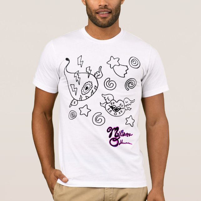 Seltsame Liebe Fliegender Augapfel und Lippen T -  T-Shirt (Vorderseite)