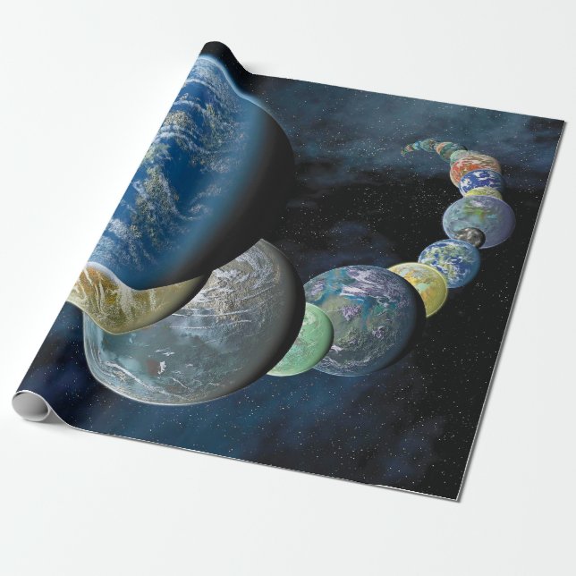 Seltsame neue Welten Alien Planet Montage Geschenkpapier (Ungerollt)