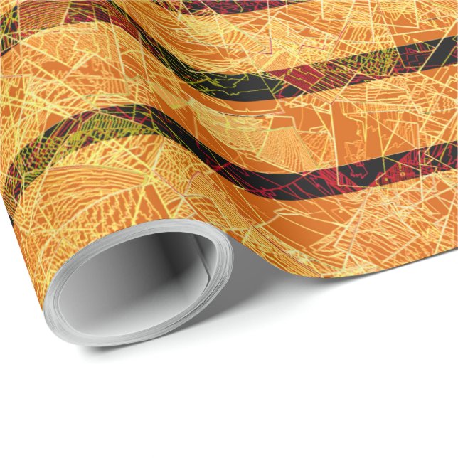 Seltsame orangefarbene Streifen und zerkratzte kle Geschenkpapier (Rolleneckpunkt)