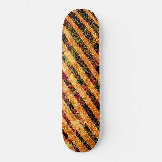 Seltsame orangefarbene Streifen und zerkratzte kle Skateboard (Vorderseite)