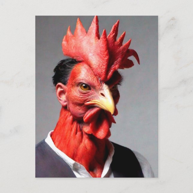 Seltsame Rooster-Typ Postkarte (Vorderseite)