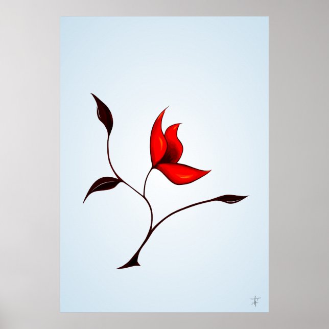 Seltsame rote Blume Poster (Vorne)