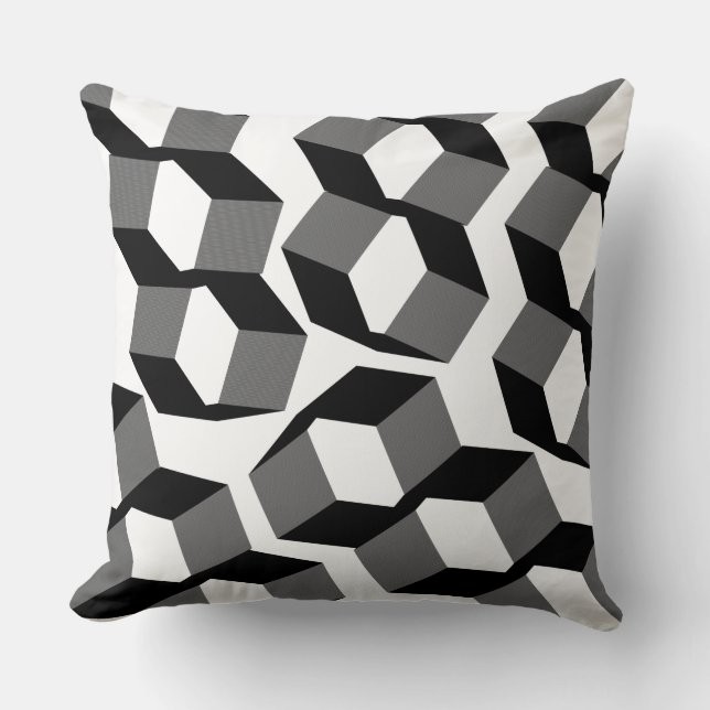 Seltsame schwarze Hexagons mit farblosen Teilen au Kissen (Vorderseite)