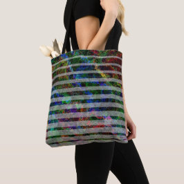 Seltsame Streifen und kratzte abstrakte Quadrate Tasche