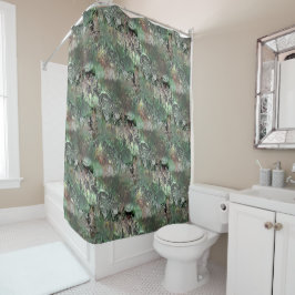 Seltsame Textur in grau mit abstraktem Schädel Duschvorhang