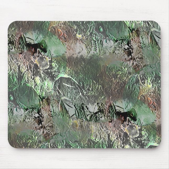 Seltsame Textur in grau mit abstraktem Schädel Mousepad (Vorne)