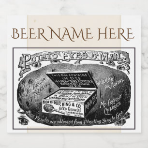 Seltsame Vintage Kartoffelwerbung Bierflaschenetikett