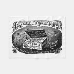 Seltsame Vintage Kartoffelwerbung Fleecedecke
