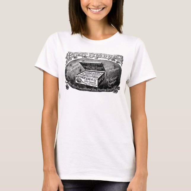 Seltsame Vintage Kartoffelwerbung T-Shirt (Vorderseite)