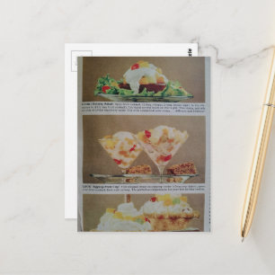 Seltsame Vintage-Lebensmittel Postkarte