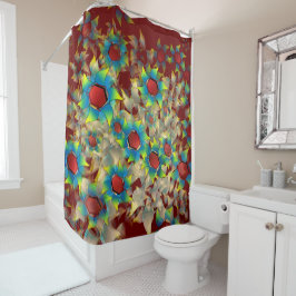 Seltsame virtuelle Blume, bläuliche Blütenblätter  Duschvorhang