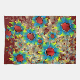 Seltsame virtuelle Blume, bläuliche Blütenblätter  Geschirrtuch