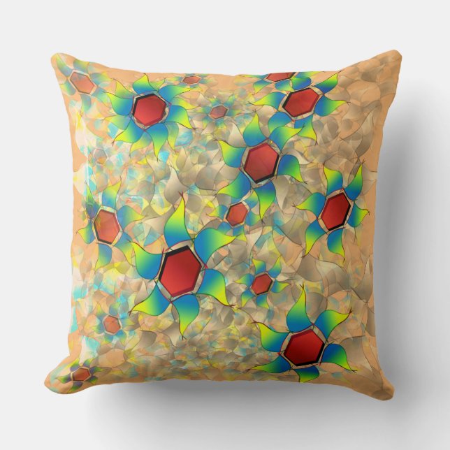 "Seltsame virtuelle Blume, bläuliche Blütenblätter Kissen (Vorderseite)