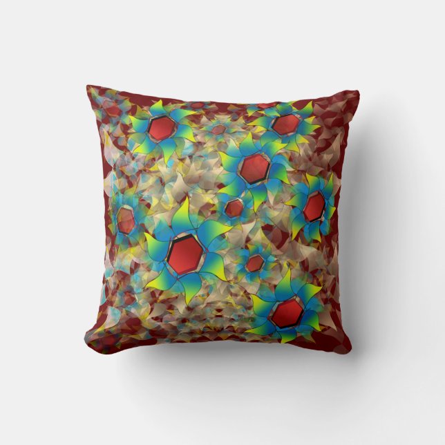 Seltsame virtuelle Blume, bläuliche Blütenblätter  Kissen (Vorderseite)