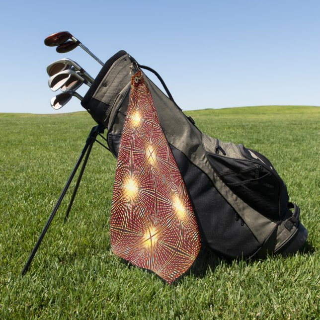 Seltsame Wiederholungslinien, die Lichtkreise erze Golfhandtuch (Gras)