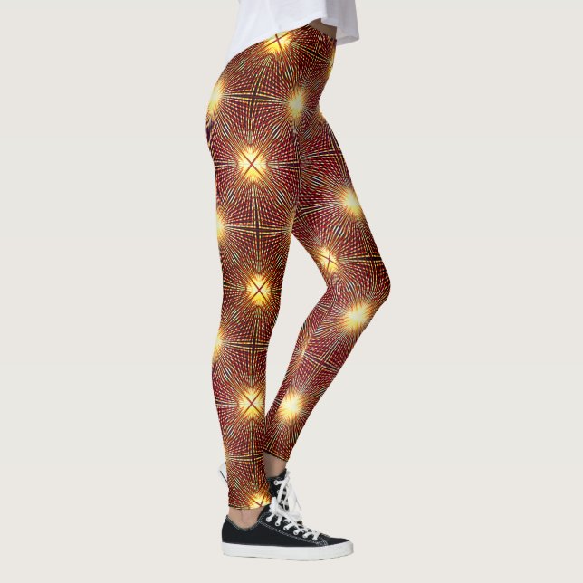 Seltsame Wiederholungslinien, die Lichtkreise erze Leggings (Rechts)