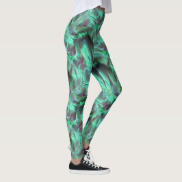 Seltsamer Camouflage-Satinton, grün bis kohlenstof Leggings