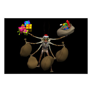 Seltsamer Strampler Weihnachtsmann mit vollen Händ Poster