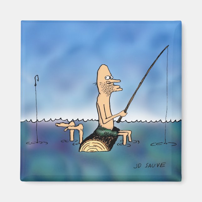 Seltsamer Tag Fischen Cartoon Magnet (Vorne)