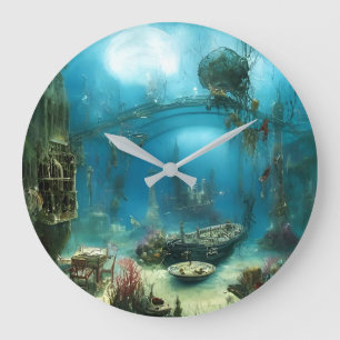 Seltsamer Unterwasser-Lebensraum Große Wanduhr