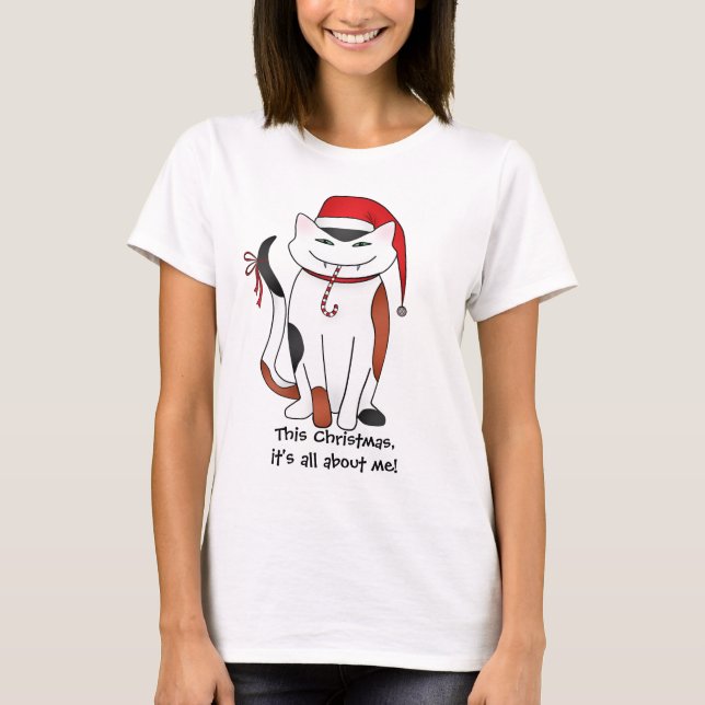 Seltsamer Weihnachtskater T-Shirt (Vorderseite)
