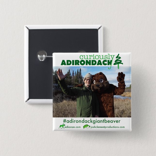 Seltsamerweise Adirondack-Taste (ADK Giant Beaver) Button (Vorne & Hinten)