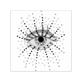 Seltsames blaues Auge mit Abstrakten psychedelisch Permastempel