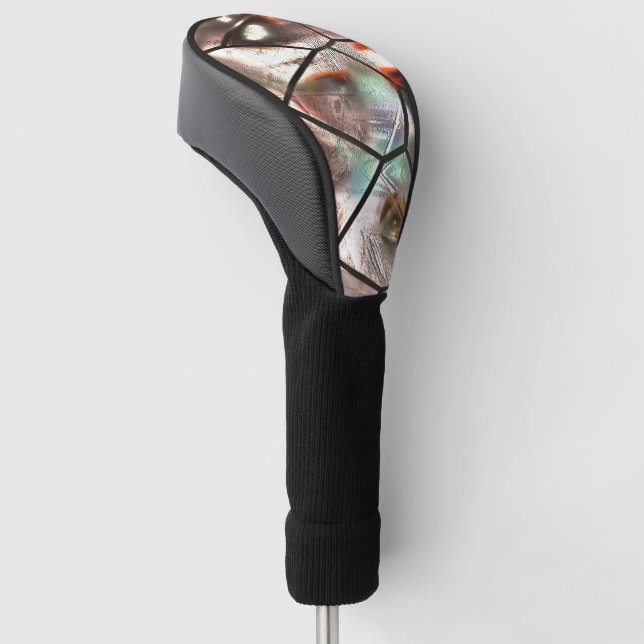 Seltsames Mosaik aus gefärbter und Perlglasstruktu Golf Headcover (angewinkelt)