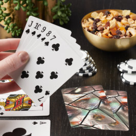 Seltsames Mosaik aus gefärbter und Perlglasstruktu Spielkarten