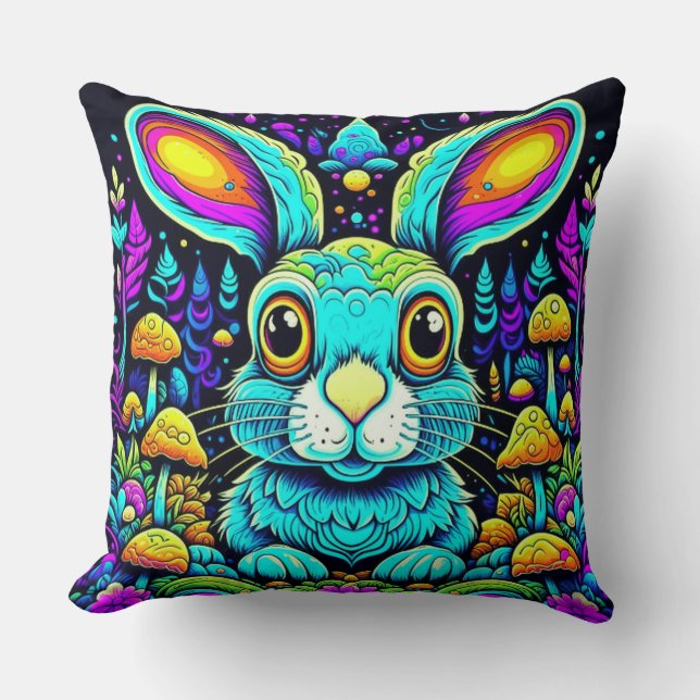 Seltsames Rabbit 20x20 Kissen (Vorderseite)