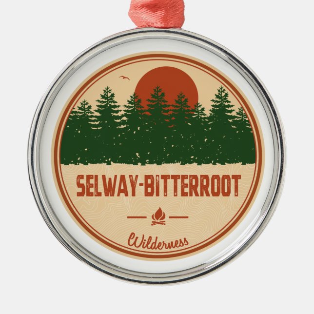 Selway-Bitterroot Wilderness Montana Idaho Ornament Aus Metall (Vorne)