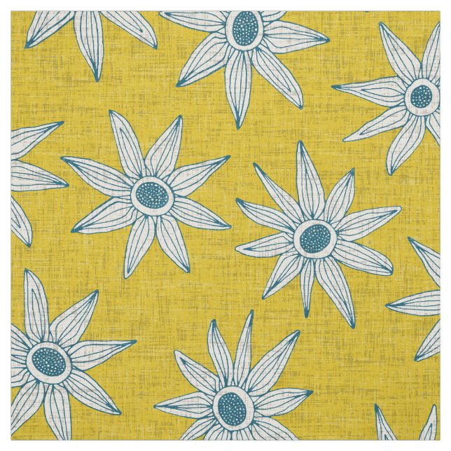 sema gelbes Blau Stoff (Muster)