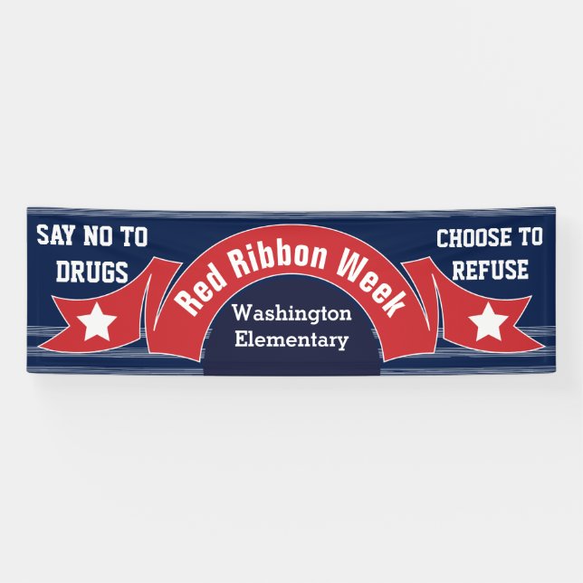 Semaine du ruban rouge - Bannière sans drogue Bleu (Horizontal)