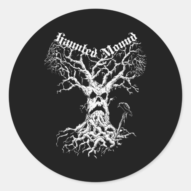 Sematary Merch. Entwerfen eines Geisterbaums. Spuk Runder Aufkleber (Vorderseite)
