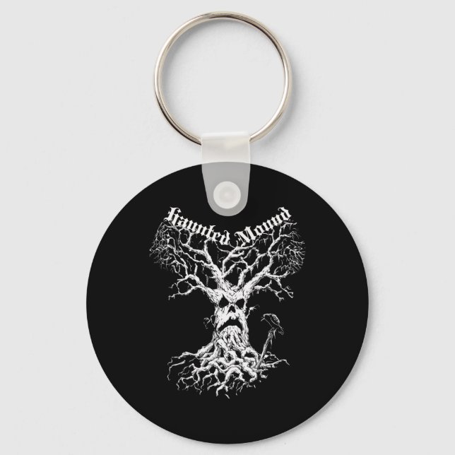 Sematary Merch. Entwerfen eines Geisterbaums. Spuk Schlüsselanhänger (Vorderseite)