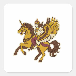 Sembrani Horse Quadratischer Aufkleber