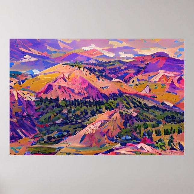 Semi Abstrakte Malerei Colorado Landschaft Poster (Vorne)
