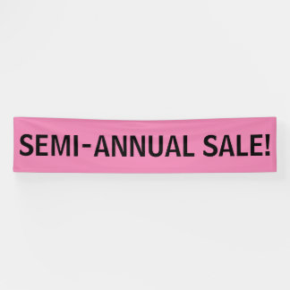 Semi-annuel Vente simple signe de bannière rose no