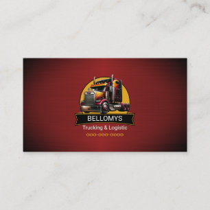 Semi-camion Carte de visite de métal rouge