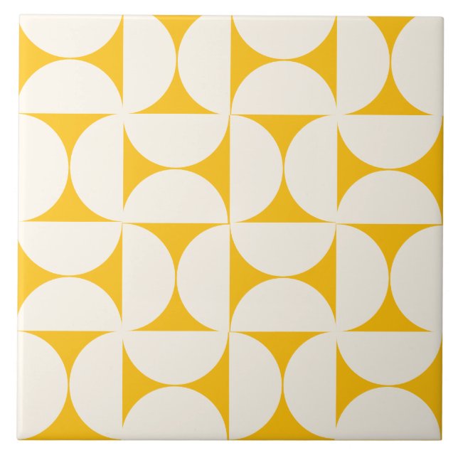 Semi cercles géométriques modernes Jaunes Carreaux (Devant)