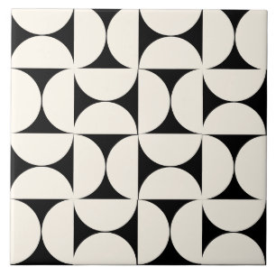 Semi-cercles Géométriques Noirs modernes Carreaux