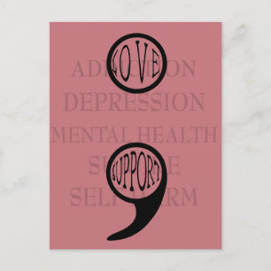 Semi colons neue Bedeutung für Liebe und Support Postkarte